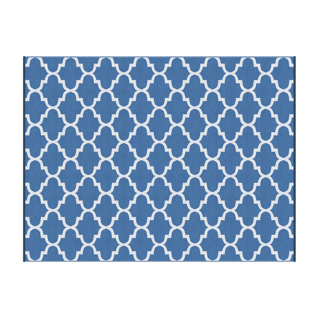Gardeon Outdoor Rugs 274x366cm Large Carpet Reversible Area Mat PP Dual-Sided Patio Rug Blue