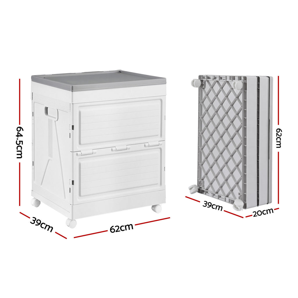 Gardeon 159L Outdoor Storage Box Stackable Cupboard Camping Organizer Wheels