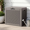 Gardeon Outdoor Storage Box 118L Container Lockable Garden Toy Tool Rattan-Texture Brown