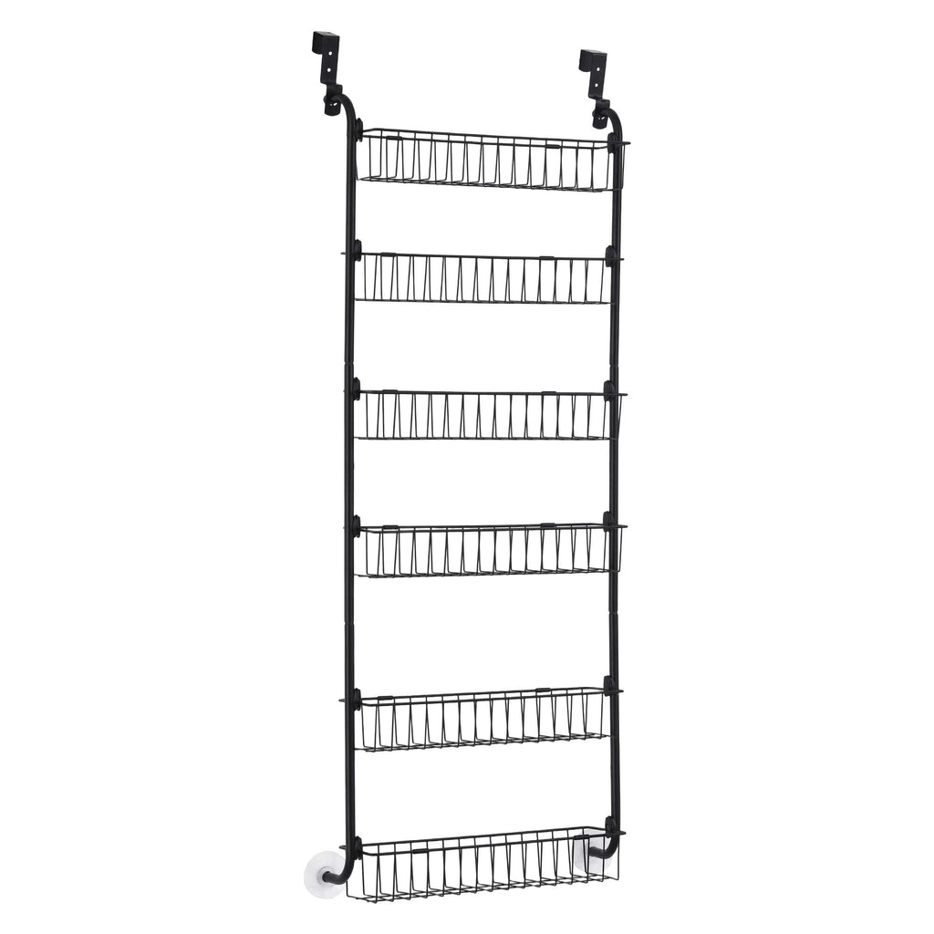 Artiss Over Door Storage Hanger Pantry 6-Tier Metal Hook Hanging Organiser Black