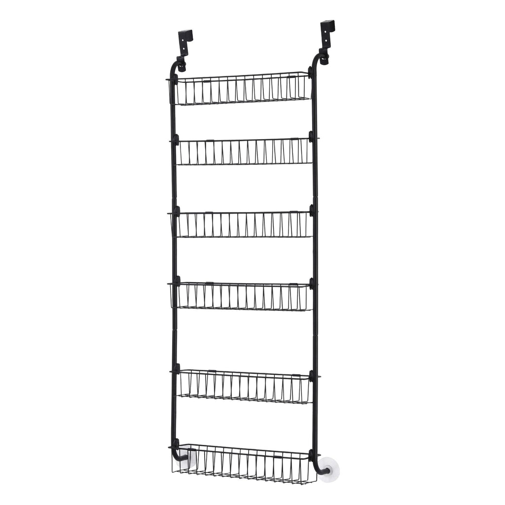 Artiss Over Door Storage Hanger Pantry 6-Tier Metal Hook Hanging Organiser Black