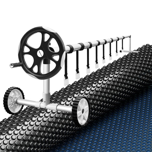 Aqua Buddy Pool Cover 600 Micron 10x4m w/ Roller 5.55m Swimming Pools Black Solar Blanket