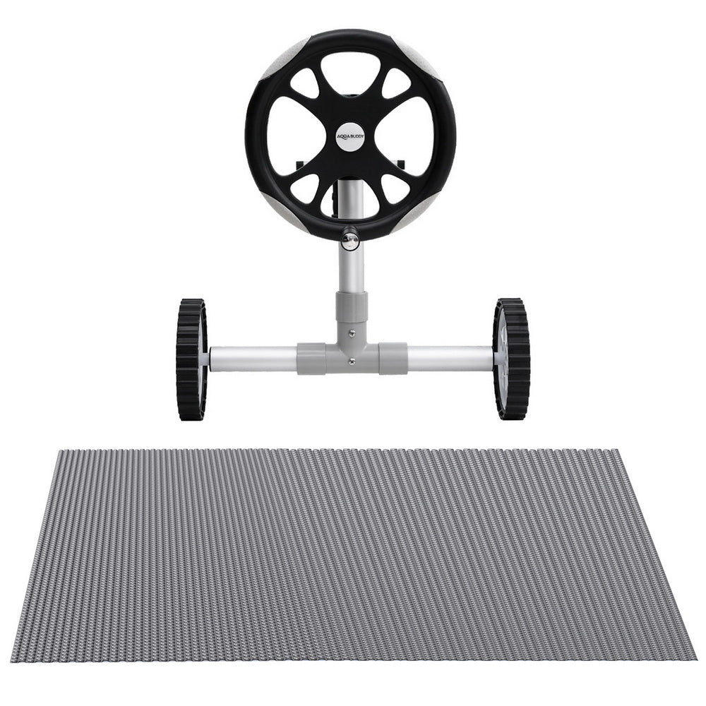 Aqua Buddy Pool Cover 600 Micron 11x6.2m w/ Roller 6.55m Swimming Pools Solar Blanket