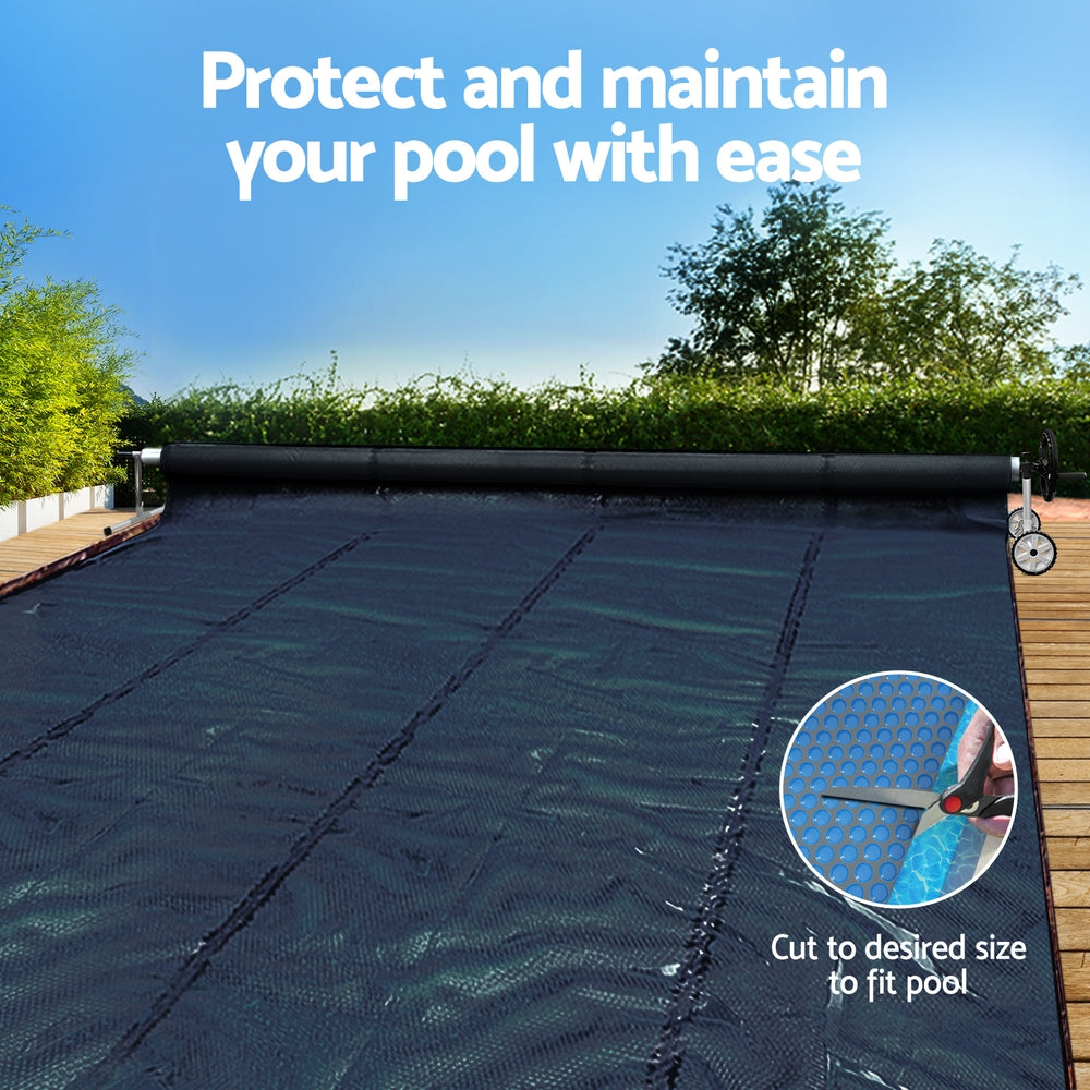 Aqua Buddy Pool Cover 600 Micron 7x4m w/ Roller 4m Swimming Pools Black Solar Blanket