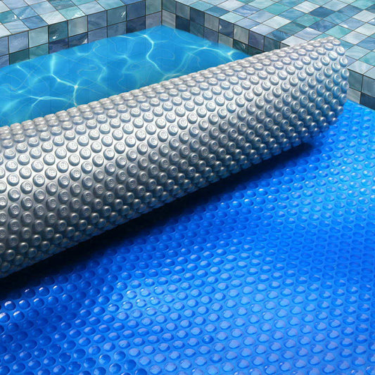 Aqua Buddy Pool Cover 9.5x5m 400 Micron Swimming Pool Solar Blanket Blue Silver