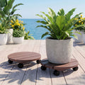 Gardeon 2PC Plant Carts HDPE Plant Caddy With Lockable Wheels Rolling Brown