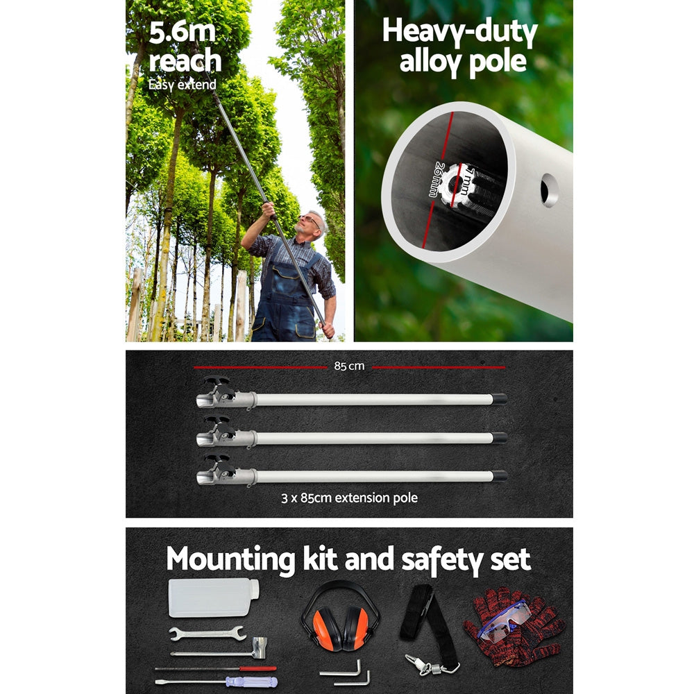 62CC Pole Chainsaw Hedge Trimmer Brush Cutter Whipper Saw Snipper 7-in-1