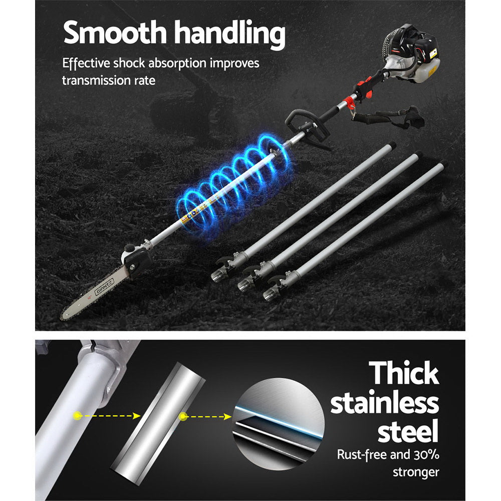 65CC Pole Chainsaw Petrol Brush Cutter Whipper Snipper Hedge Trimmer