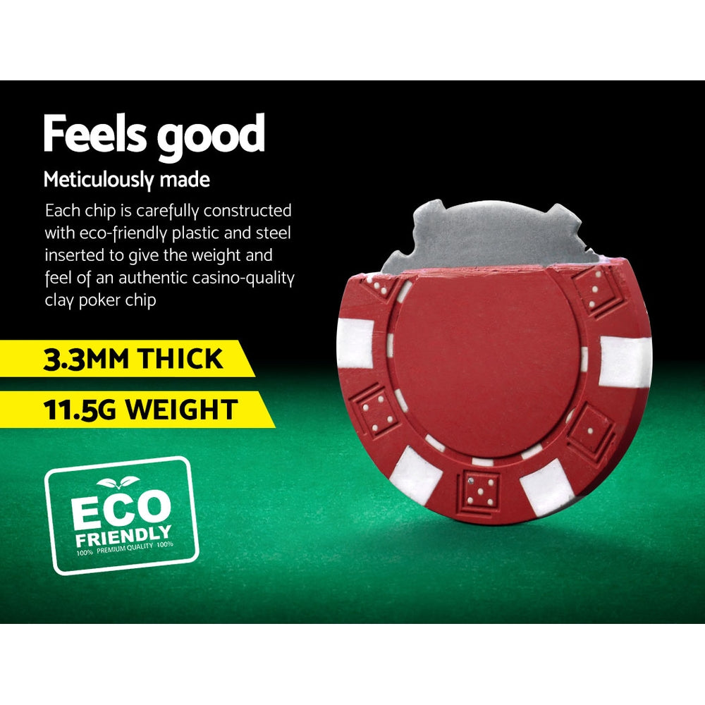 300pcs Poker Chips Set Casino Texas Holdem Gambling Party Game Dice Cards Case