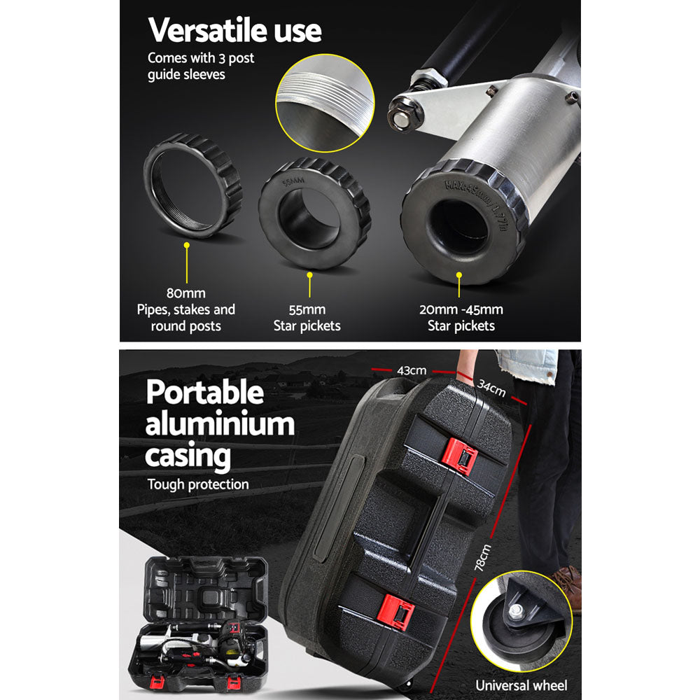 Petrol Post Driver 38CC 4-Stroke Rammer Pile Star Picket Fence Hole Black