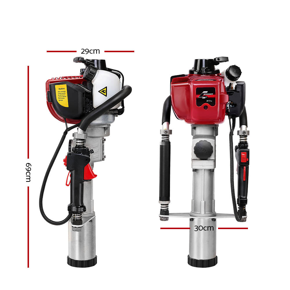 Petrol Post Driver 38CC 4-Stroke Rammer Pile Star Picket Fence Hole Drive Red