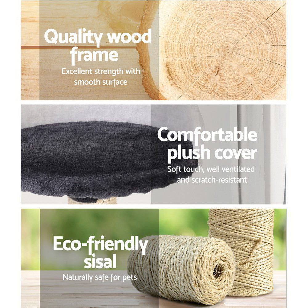 Cat Tree 112cm Tower Scratching Post Scratcher Wood Condo House Furniture