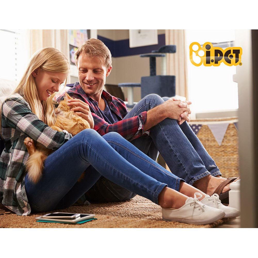 Cat Tree 134cm Tower Scratching Post Scratcher Wood Condo House Bed Grey