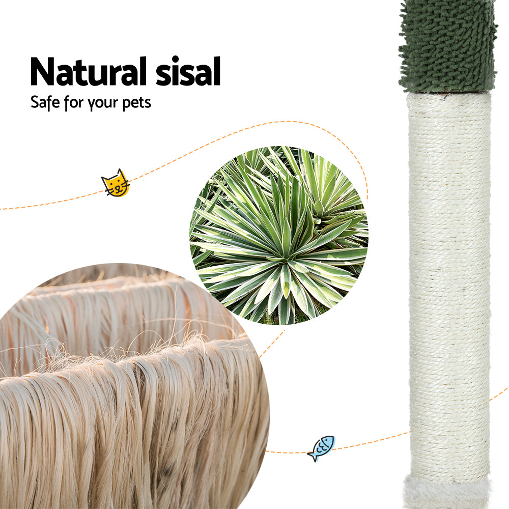 Cat Tree 78cm Scratching Post Tower Scratcher Wood Condo House Bed Toys Green