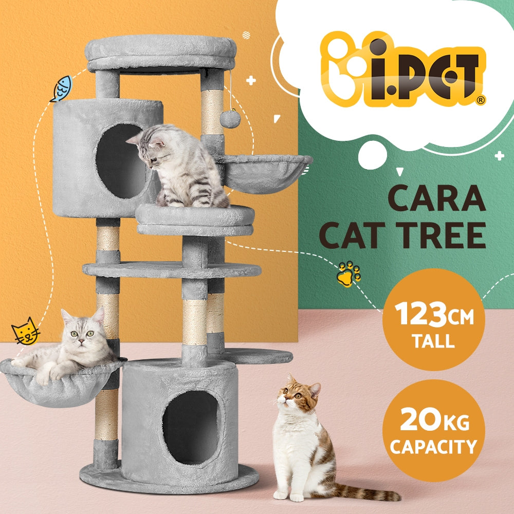 Cat Tree 123cm Tower Scratching Post Scratcher Wood Condo House Bed Toys