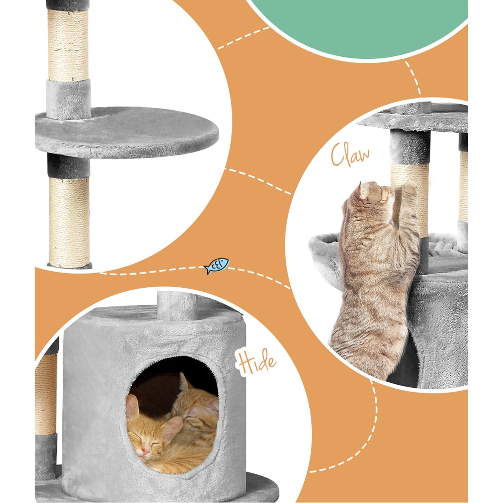 Cat Tree 123cm Tower Scratching Post Scratcher Wood Condo House Bed Toys