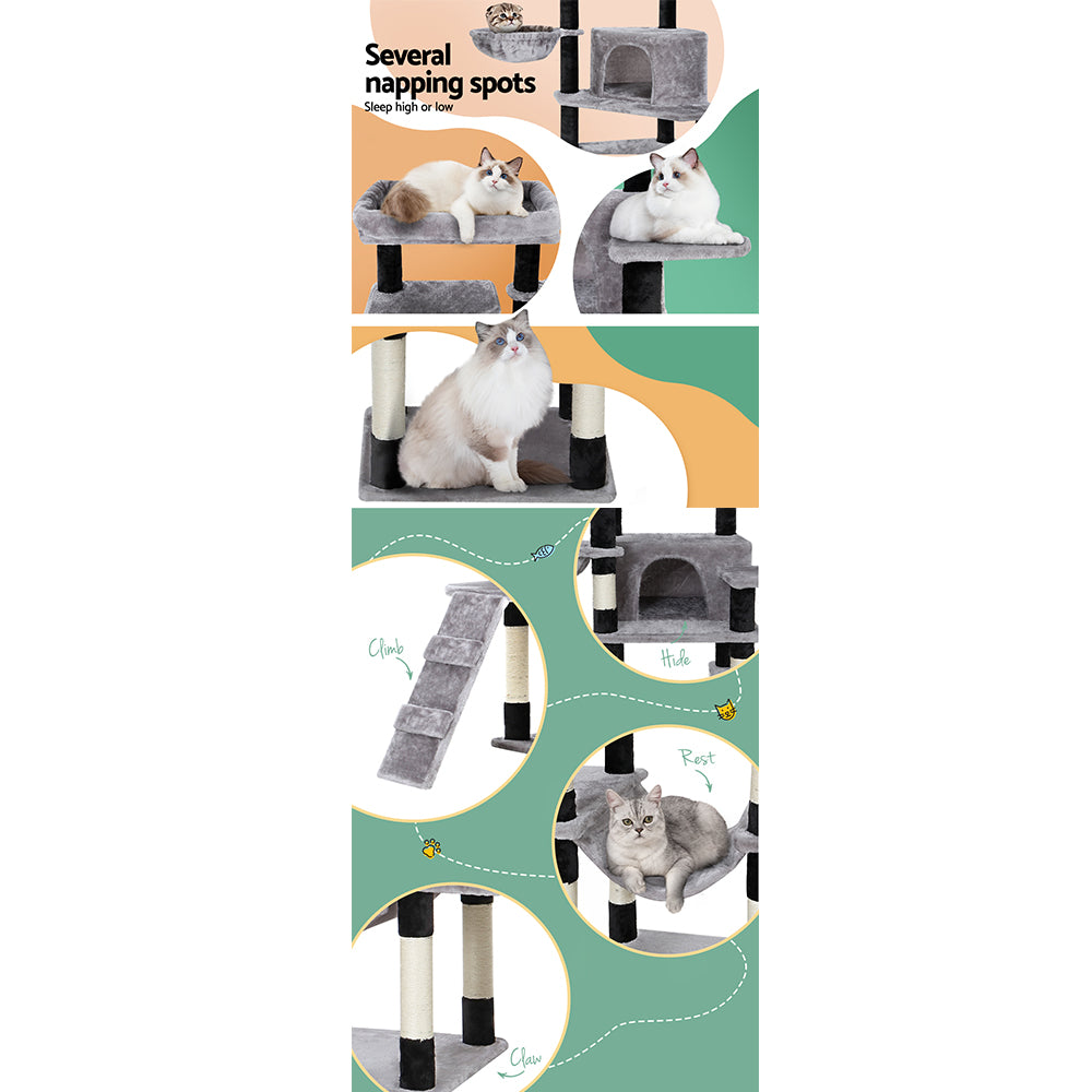 Cat Tree 161cm Tower Scratching Post Scratcher Wood Condo House Play Bed