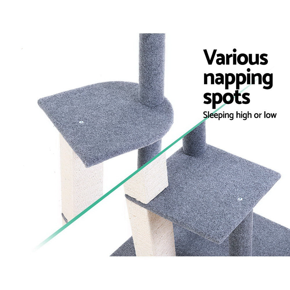 Cat Tree 124cm Scratching Post Tower Scratcher Trees Wood Condo Board