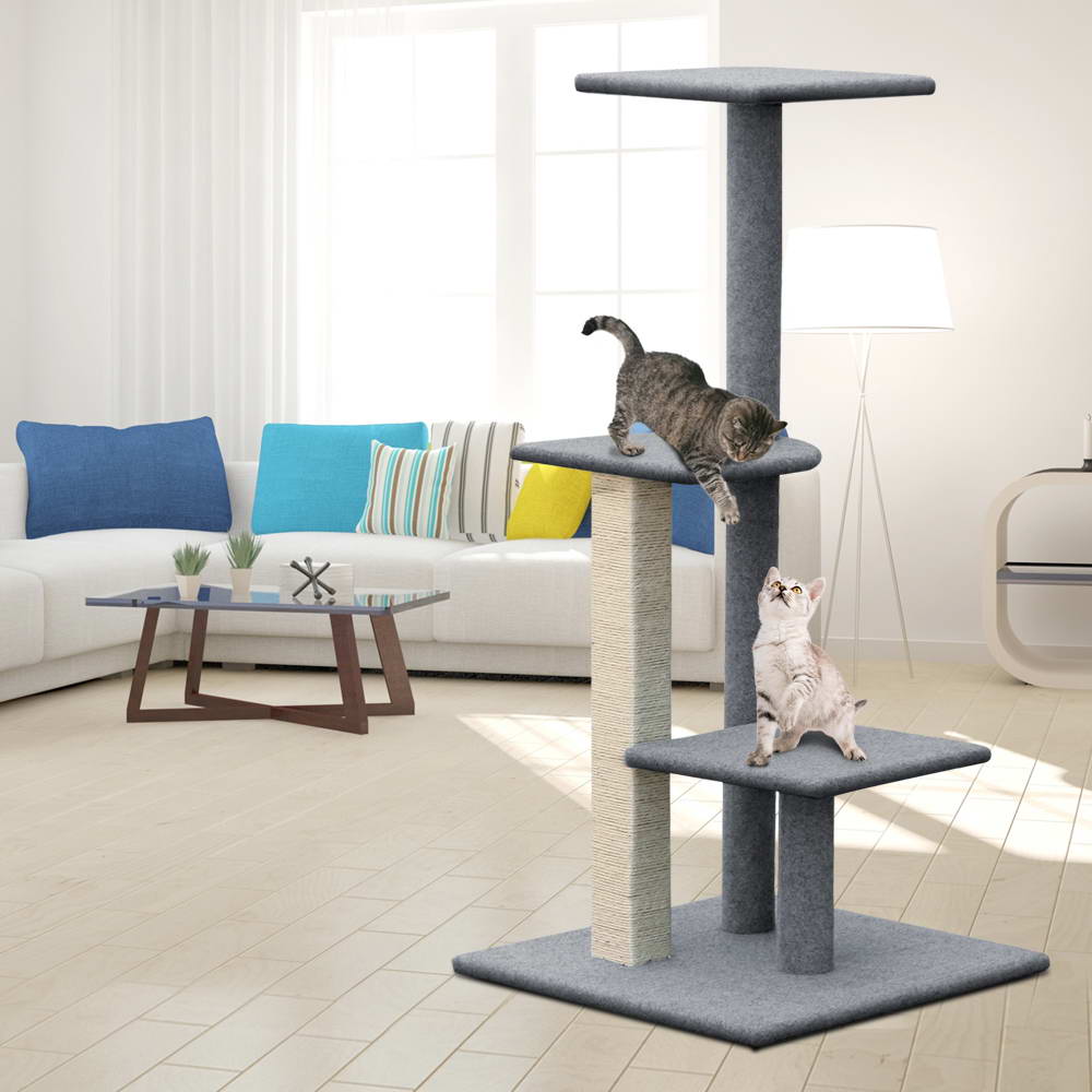 Cat Tree 124cm Scratching Post Tower Scratcher Trees Wood Condo Board