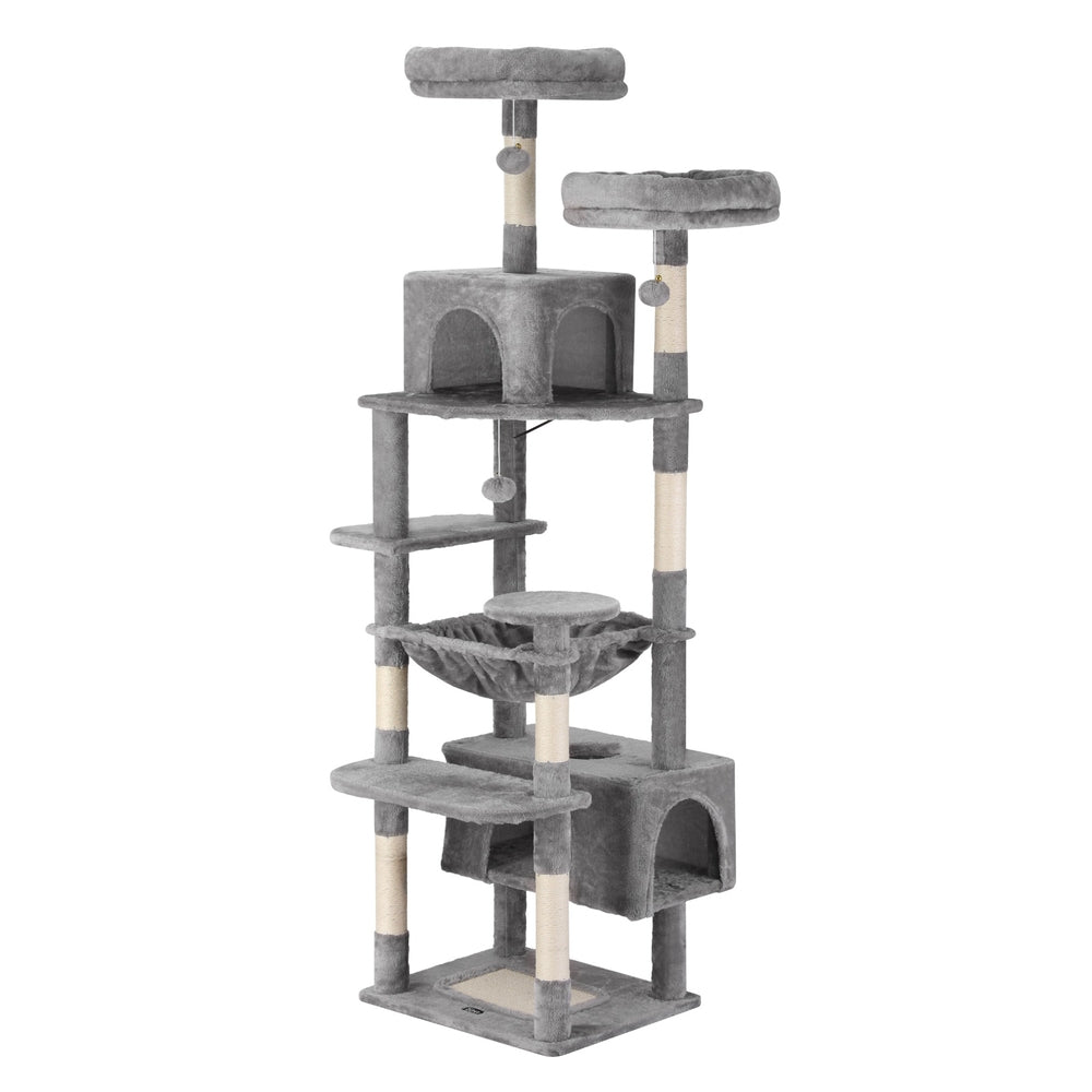 i.Pet Cat Tree 184cm Tower Scratching Post Trees Scratcher Condo House Light Grey