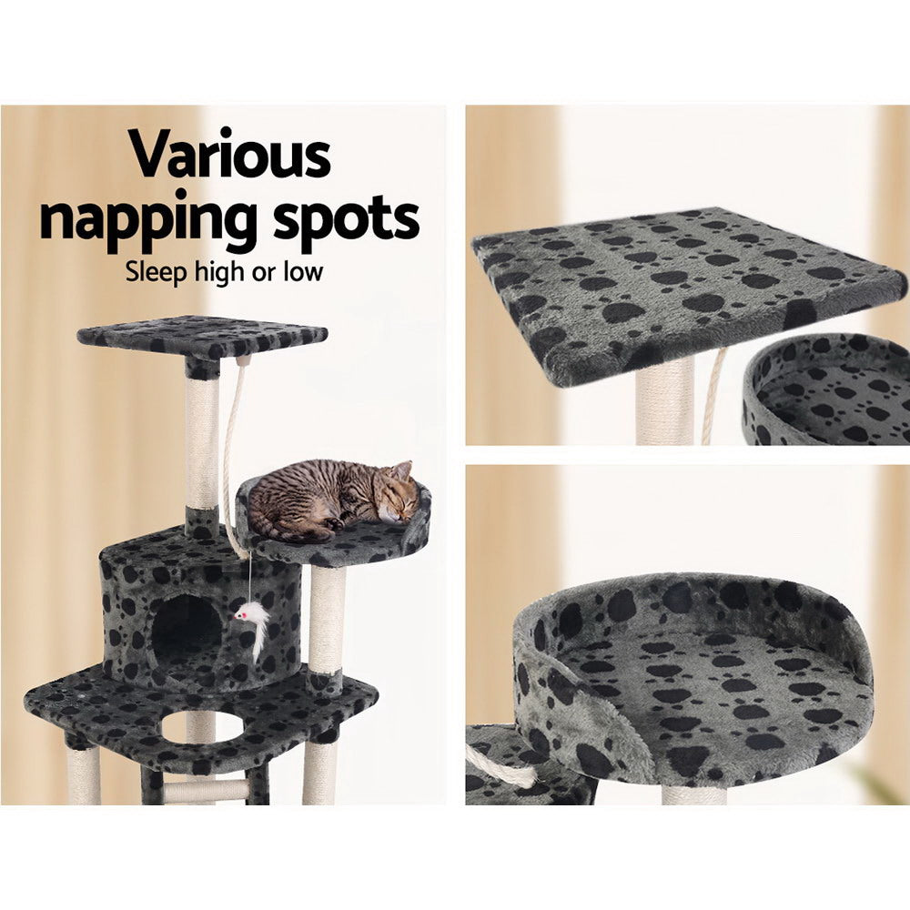 Cat Tree 120cm Tower Scratching Post Scratcher Trees Bed Wood Condo Toys Bed