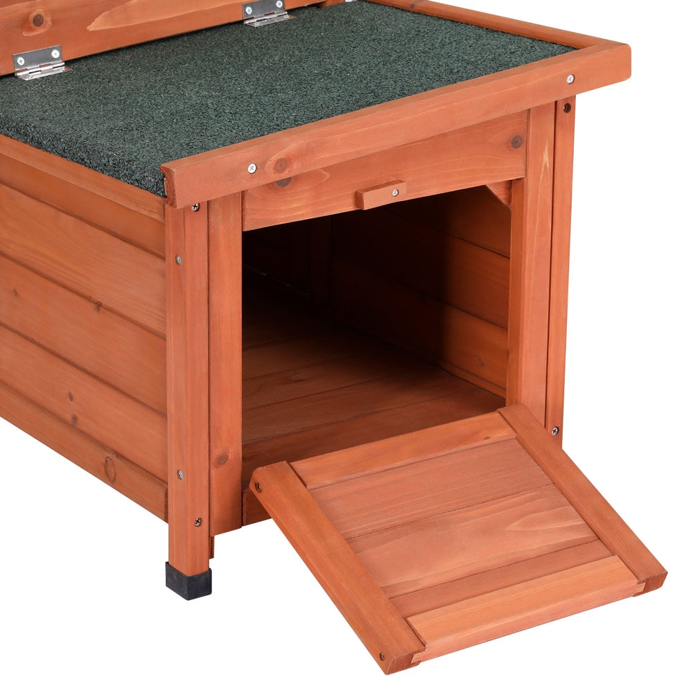 i.Pet Outdoor Cat House Rabbit Hutch Wooden Shelter Indoor Cat House Outdoor Condo Small Enclosure