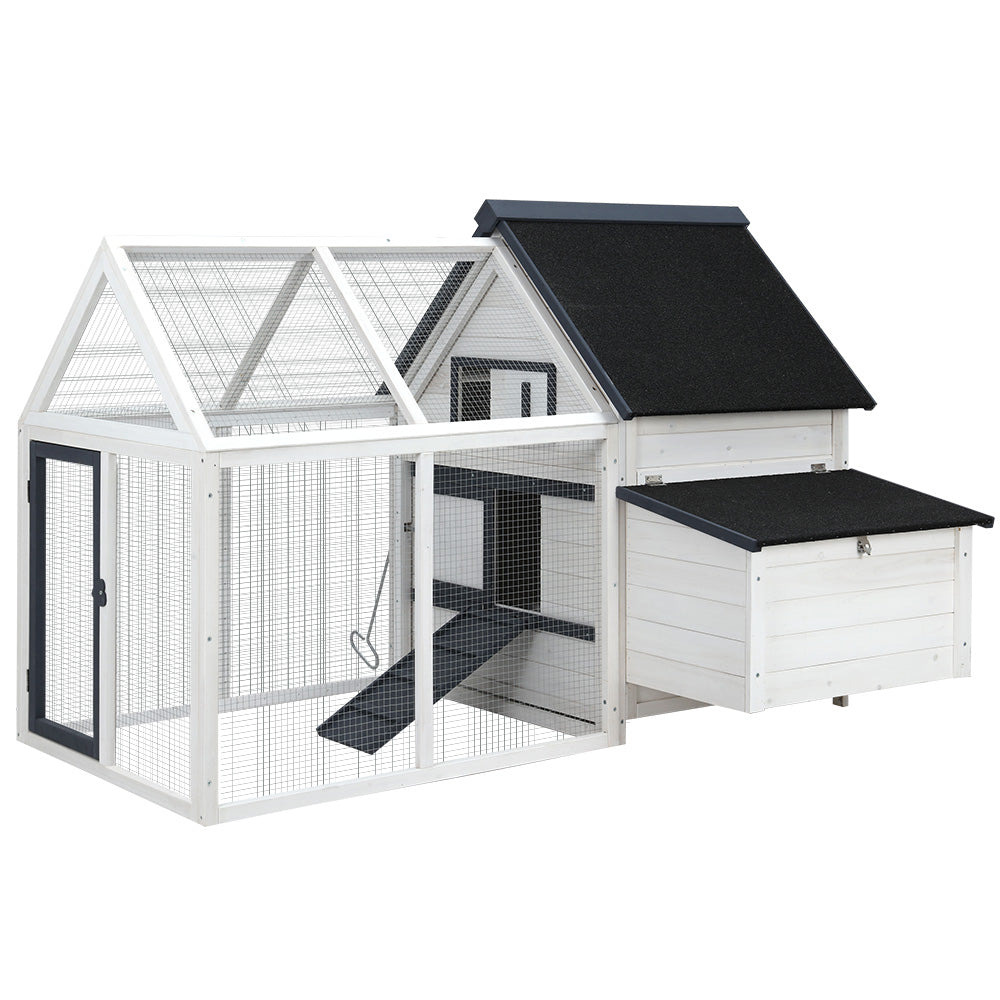 Chicken Coop Rabbit Hutch 166cm x 120cm x 112cm Large Chicken Coop House Run Cage Wooden