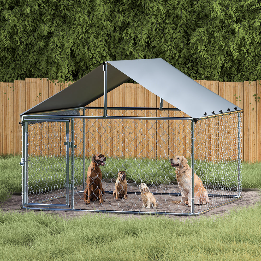 Dog Kennel Large House XL Pet Run Cage Puppy Outdoor Enclosure With Roof