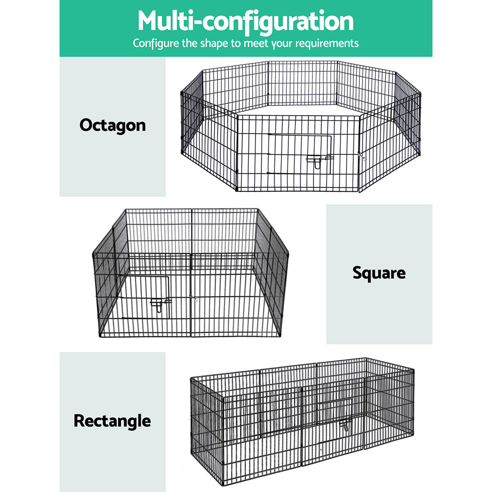 2x24 8 Panel Dog Playpen Pet Fence Exercise Cage Enclosure Play Pen