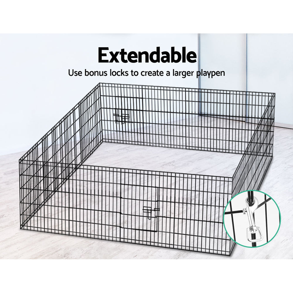30 8 Panel Dog Playpen Pet Fence Exercise Cage Enclosure Play Pen