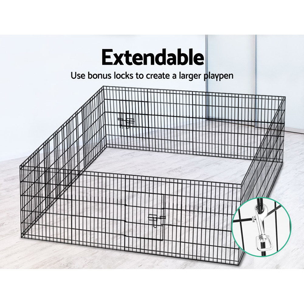 2x30 8 Panel Dog Playpen Pet Fence Exercise Cage Enclosure Play Pen