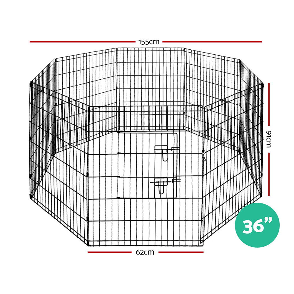 36 8 Panel Dog Playpen Pet Fence Exercise Cage Enclosure Play Pen
