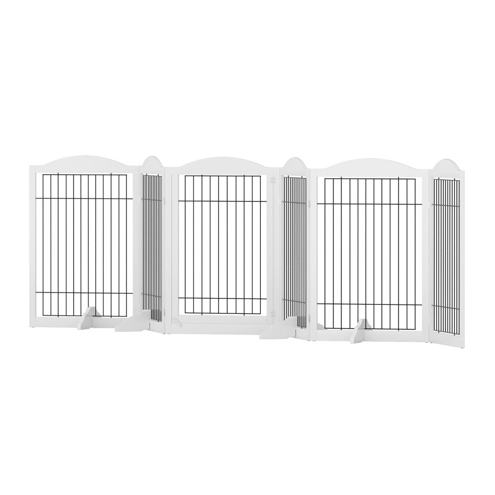 Dog Playpen Enclosure 6 Panel Pet Fence Wooden Play Pen