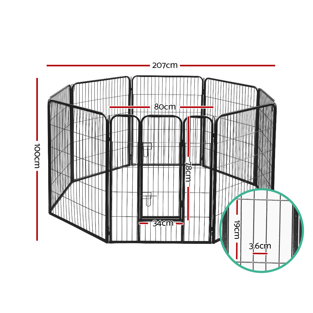 40 8 Panel Dog Playpen Pet Exercise Cage Enclosure Fence Play Pen