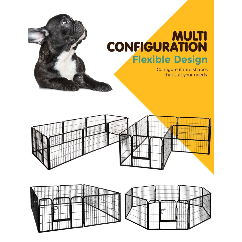 24 8 Panel Dog Playpen Pet Exercise Cage Enclosure Fence Play Pen