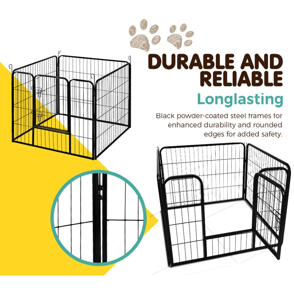 24 8 Panel Dog Playpen Pet Exercise Cage Enclosure Fence Play Pen