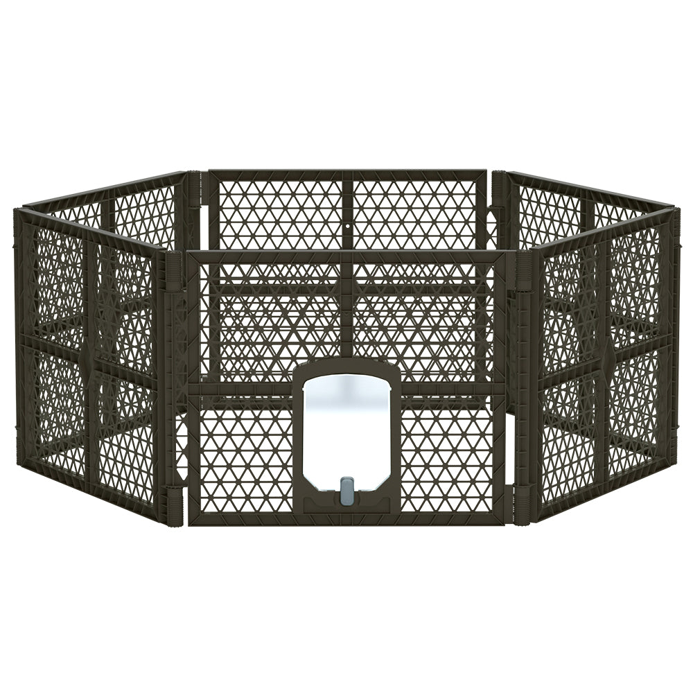 Dog Playpen Enclosure 6 Panel Pet Fence Plastic Play Pen