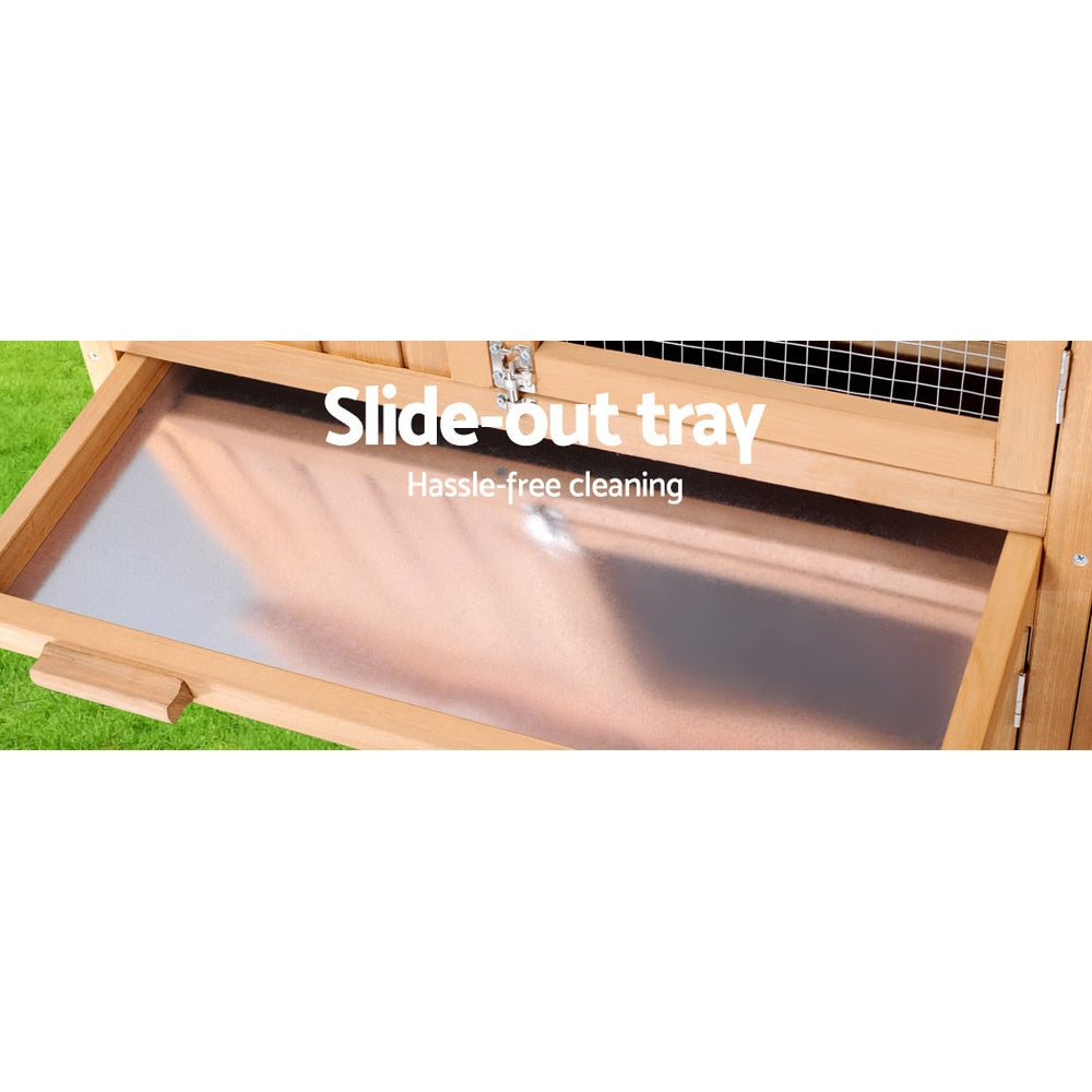 Chicken Coop Rabbit Hutch 138cm x 44cm x 85cm Large Chicken Coop House Run Cage Wooden Outdoor