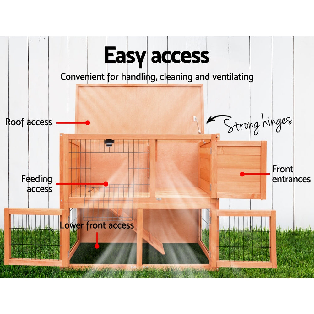 Chicken Coop Rabbit Hutch 88cm x 40cm x 76cm Large Chicken Coop House Run Wooden Cage Outdoor