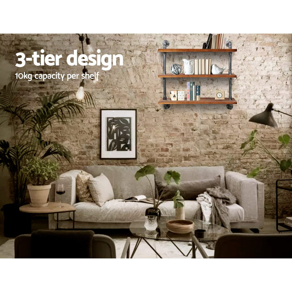 Floating DIY Pipe Shelf 3 Tiers - ISSA