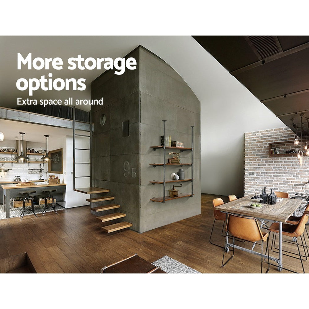 Bookshelf DIY Pipe Shelf 4 Tiers - INGE