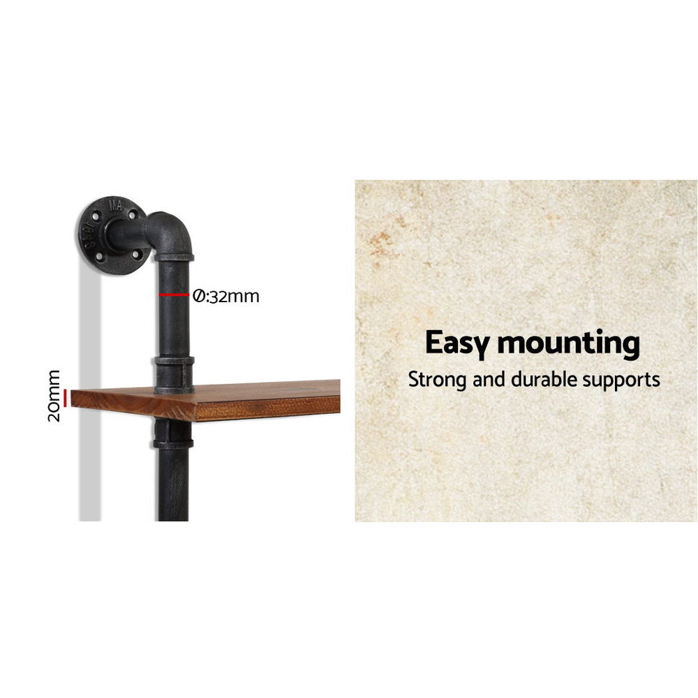 Floating DIY Pipe Shelf 6 Tiers - IRA