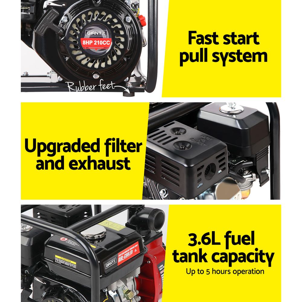 Petrol Water Pump 2 High Flow Transfer Fire Fighting Irrigation