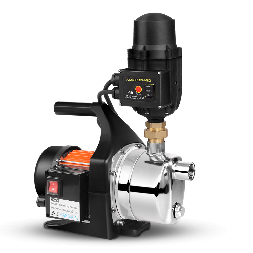 Garden Water Pump 1500W High Pressure Tank Rain Farm Irrigation Black