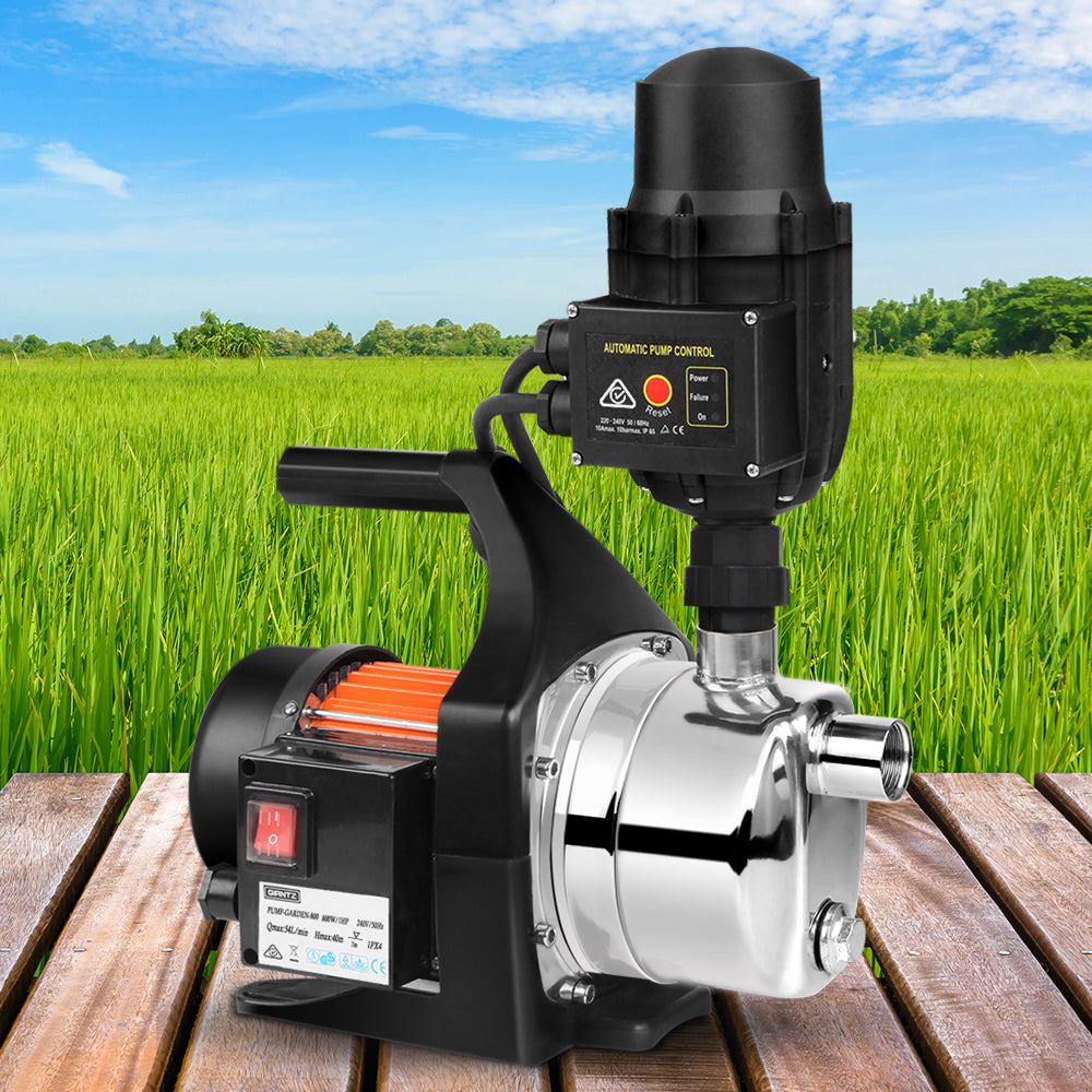 Garden Water Pump High Pressure 800W Tank Rain Farm Irrigation House Black