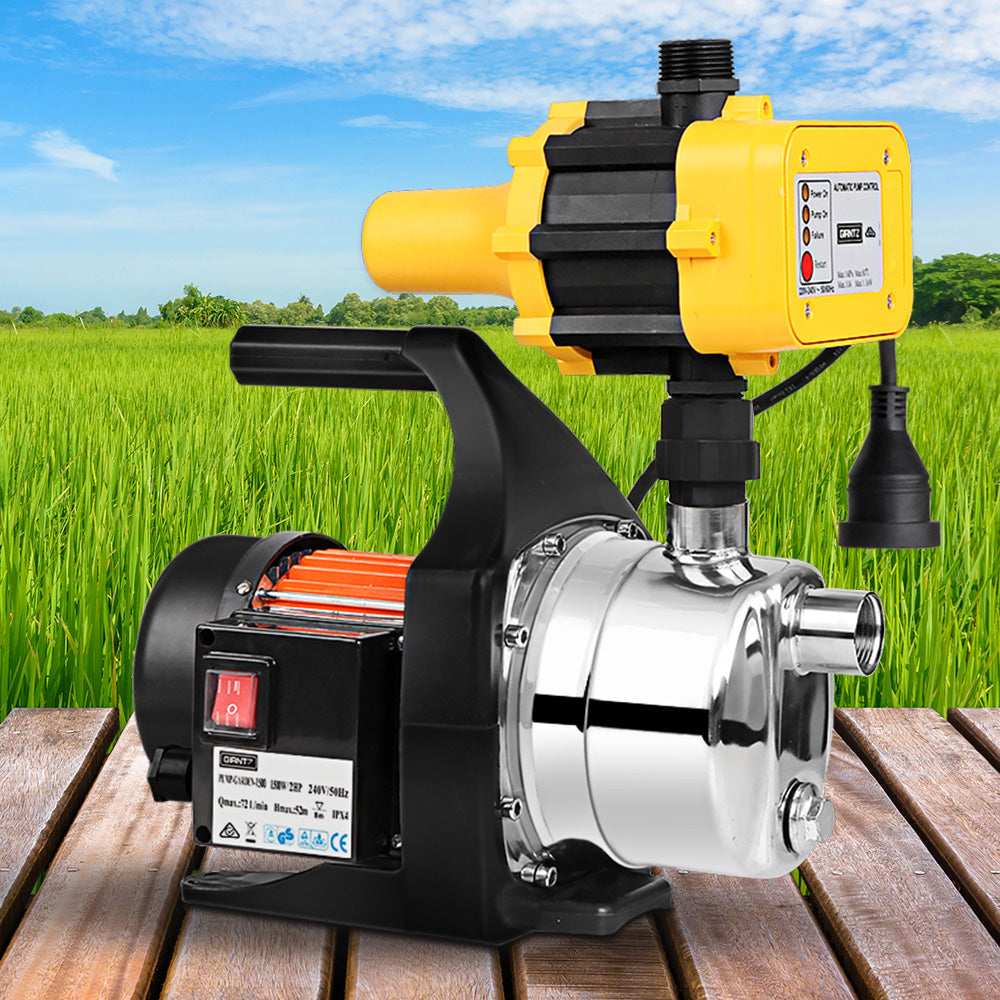 Garden Water Jet Pump High Pressure 800W Tank Rain Farm Irrigation Yellow