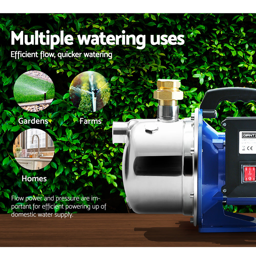 Garden Water Jet Pump High Pressure 1100W Tank Rain Farm Irrigation House