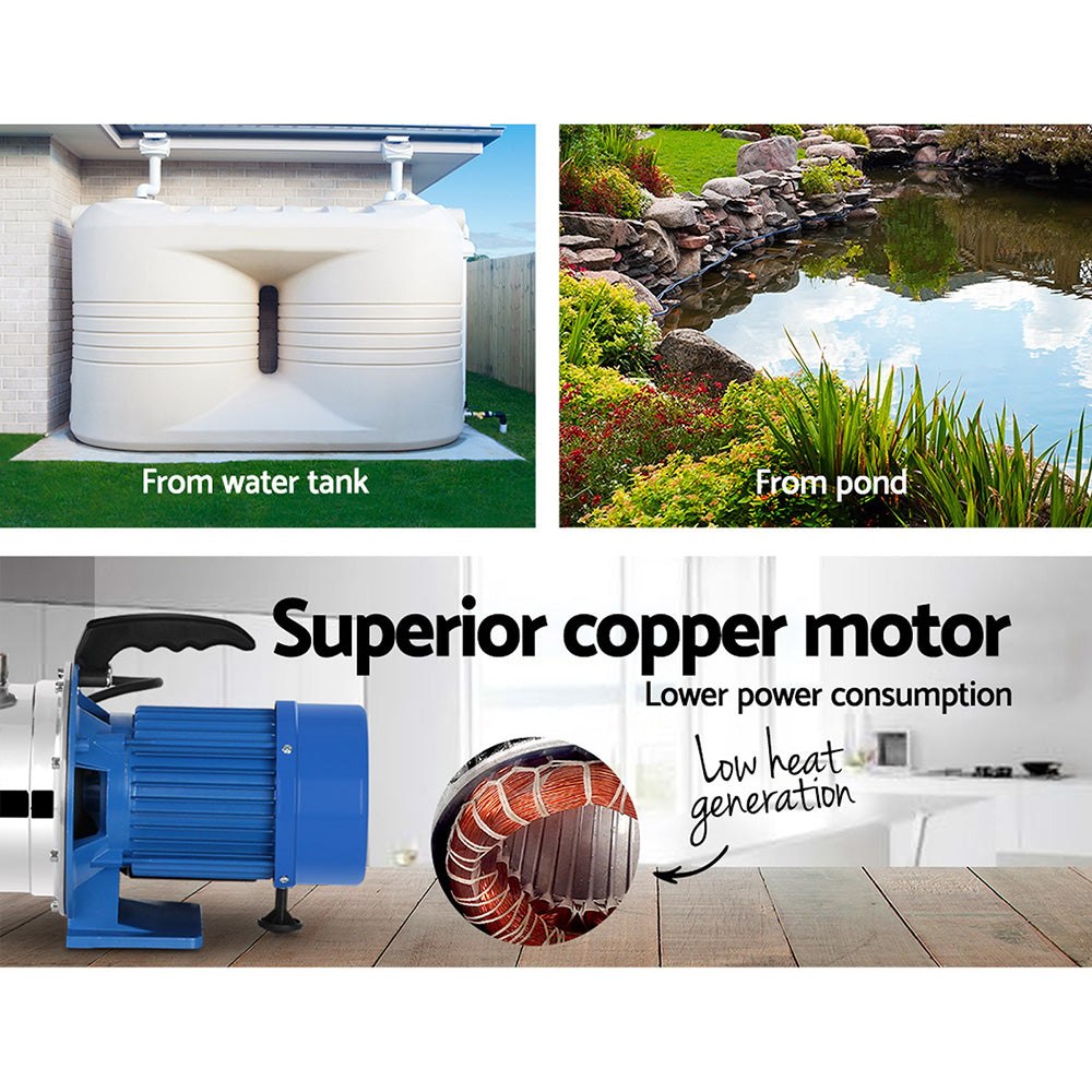 Garden Water Jet Pump High Pressure 1100W Tank Rain Farm Irrigation House