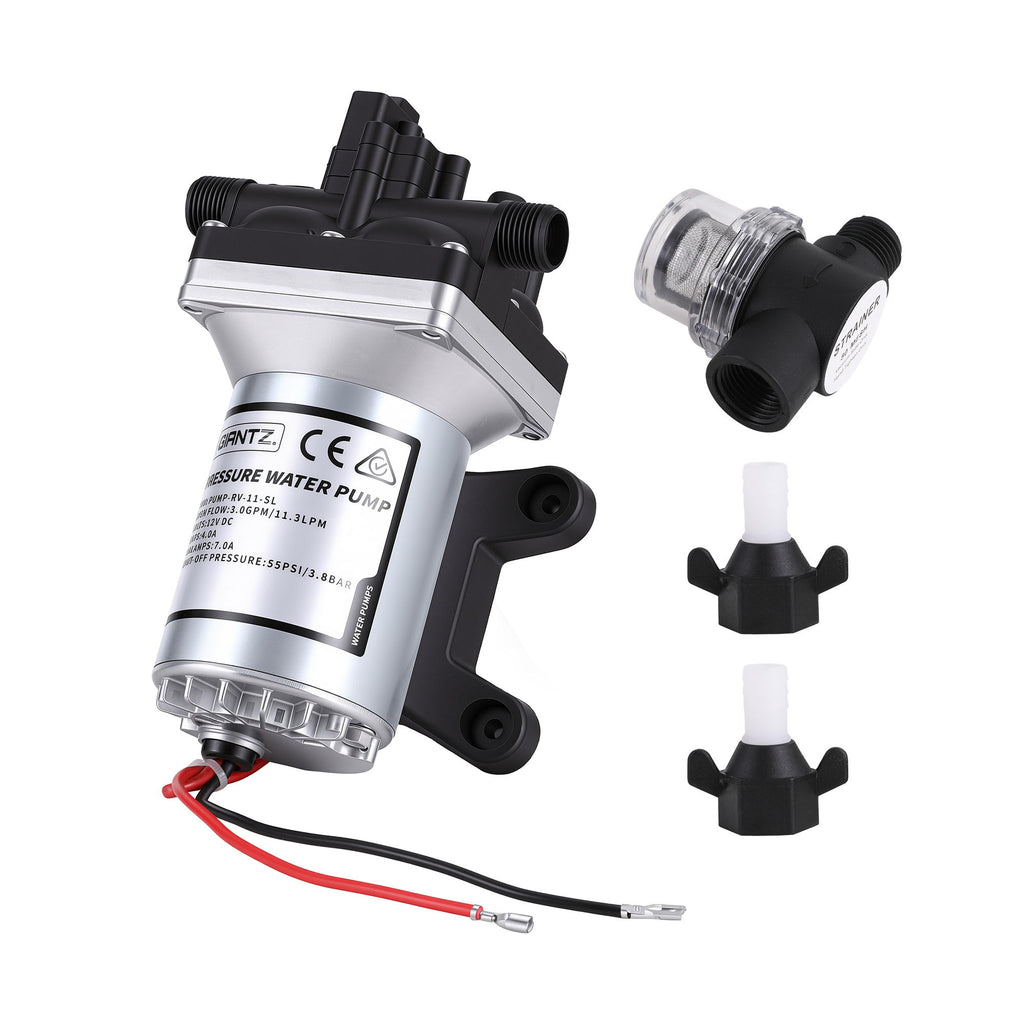 Giantz 12V Water Pump High Pressure Fast Self Priming 11.3L with Auto Switch for RV Caravan Boat