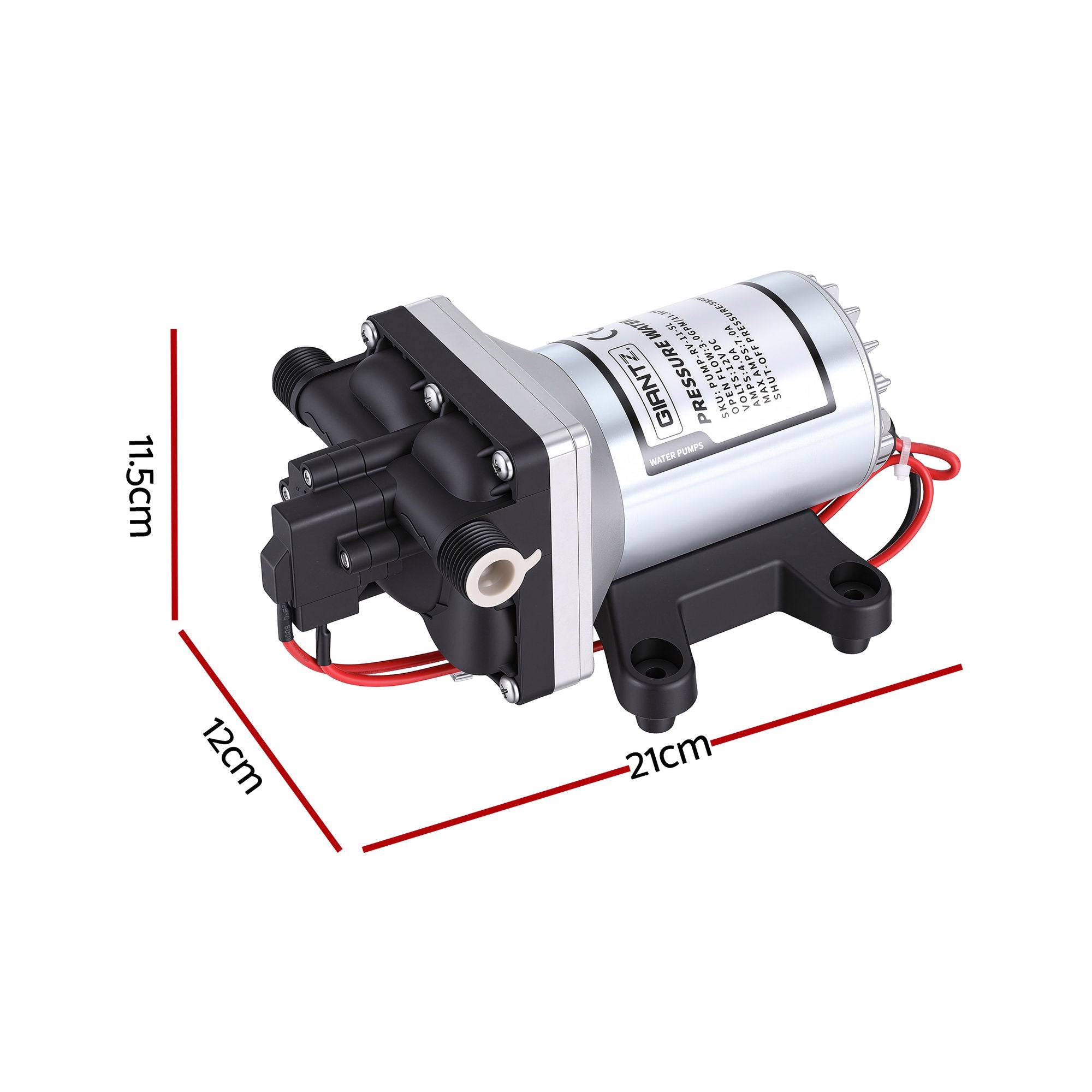 Giantz 12V Water Pump High Pressure Fast Self Priming 11.3L with Auto Switch for RV Caravan Boat